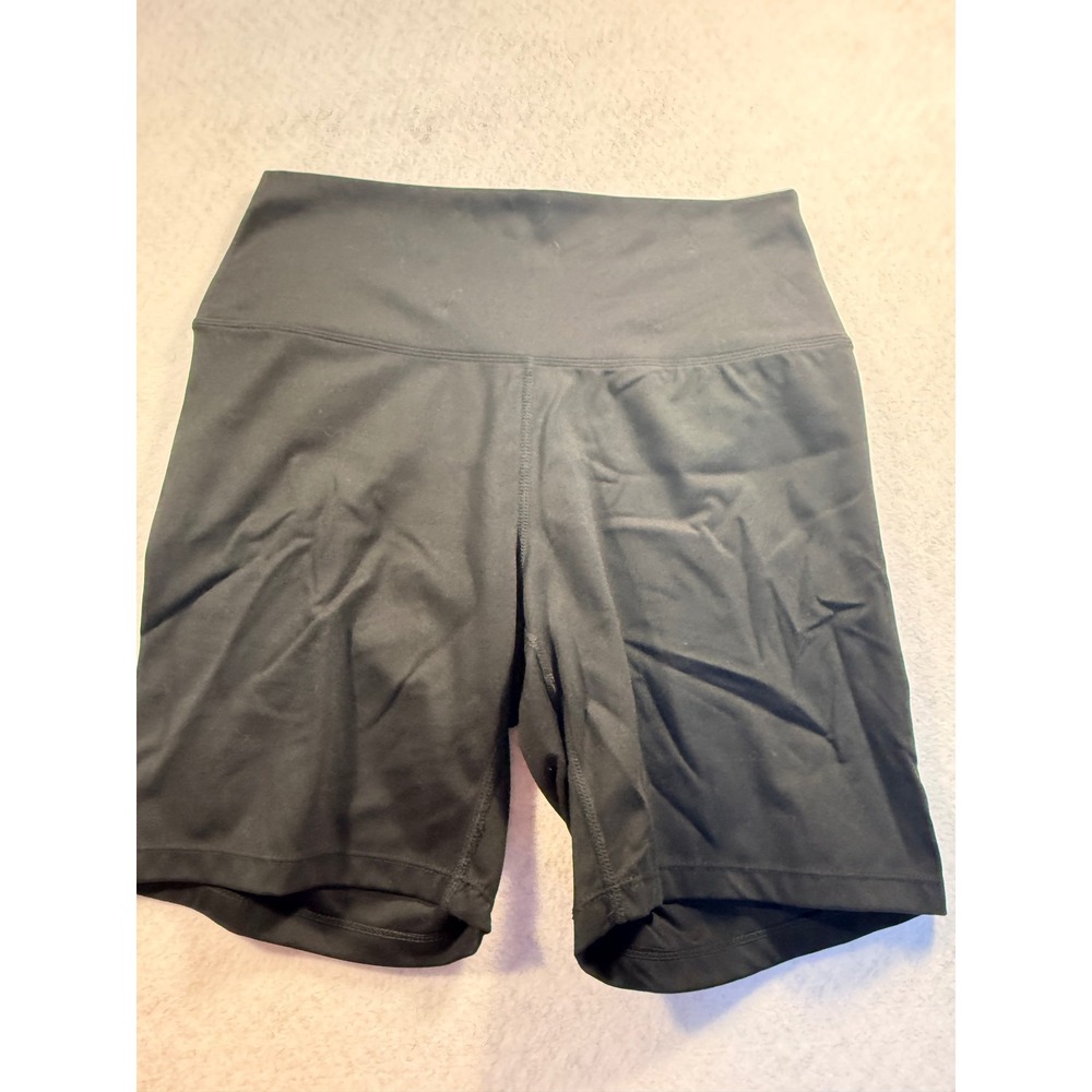 Jockey Womens Black High Waisted Biker Shorts Size L RN 50369 Activewear